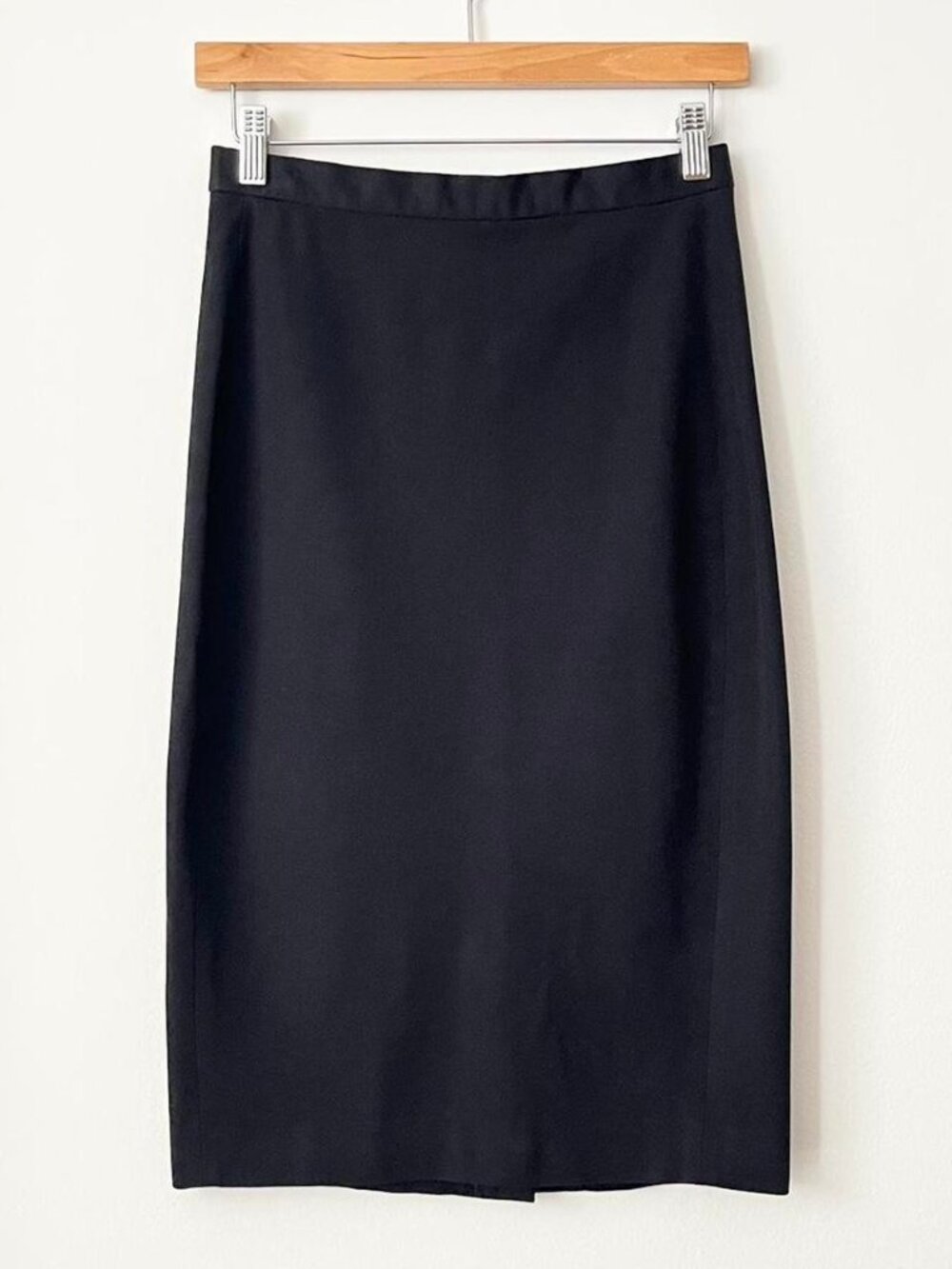 Roland Mouret x Banana Republic Long Pencil Skirt Size 4 Black Twill Tailored